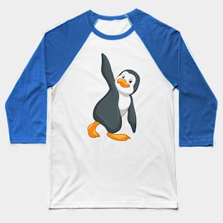 Penguin at Yoga Stretching exercise Baseball T-Shirt